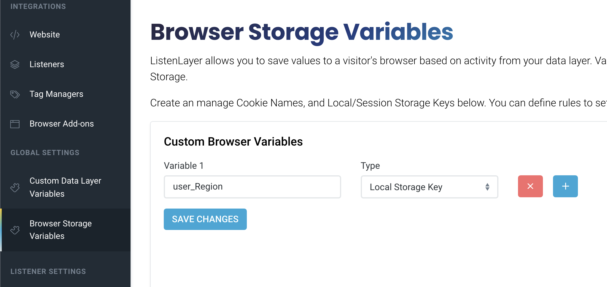 store user location in the browser